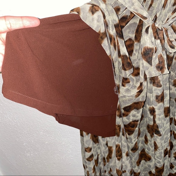 Olivaceous Animal Print Chiffon Faux Belt tie Wrap Maxi Dress 
Mobwife style - Picture 7 of 10